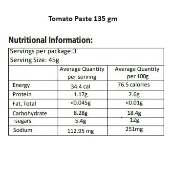 Tomato Paste ( Box of 12 Pouches of 135 gm )